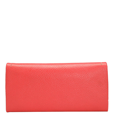 Wax Leather Ladies Wallet - Corallo