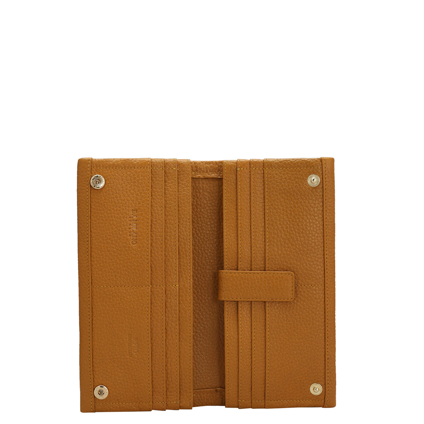 Wax Leather Ladies Wallet - Mustard