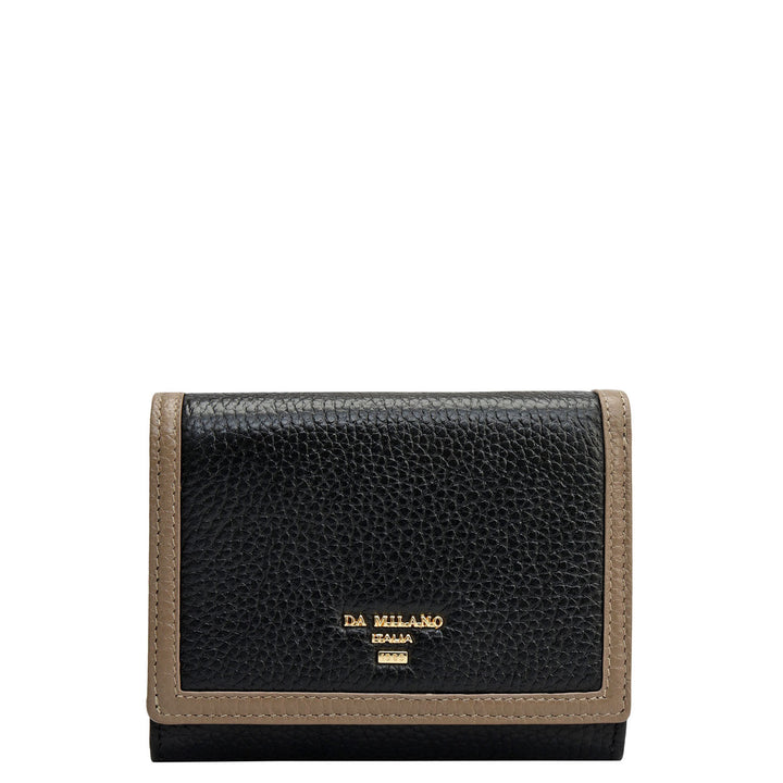 Wax Leather Ladies Wallet - Black