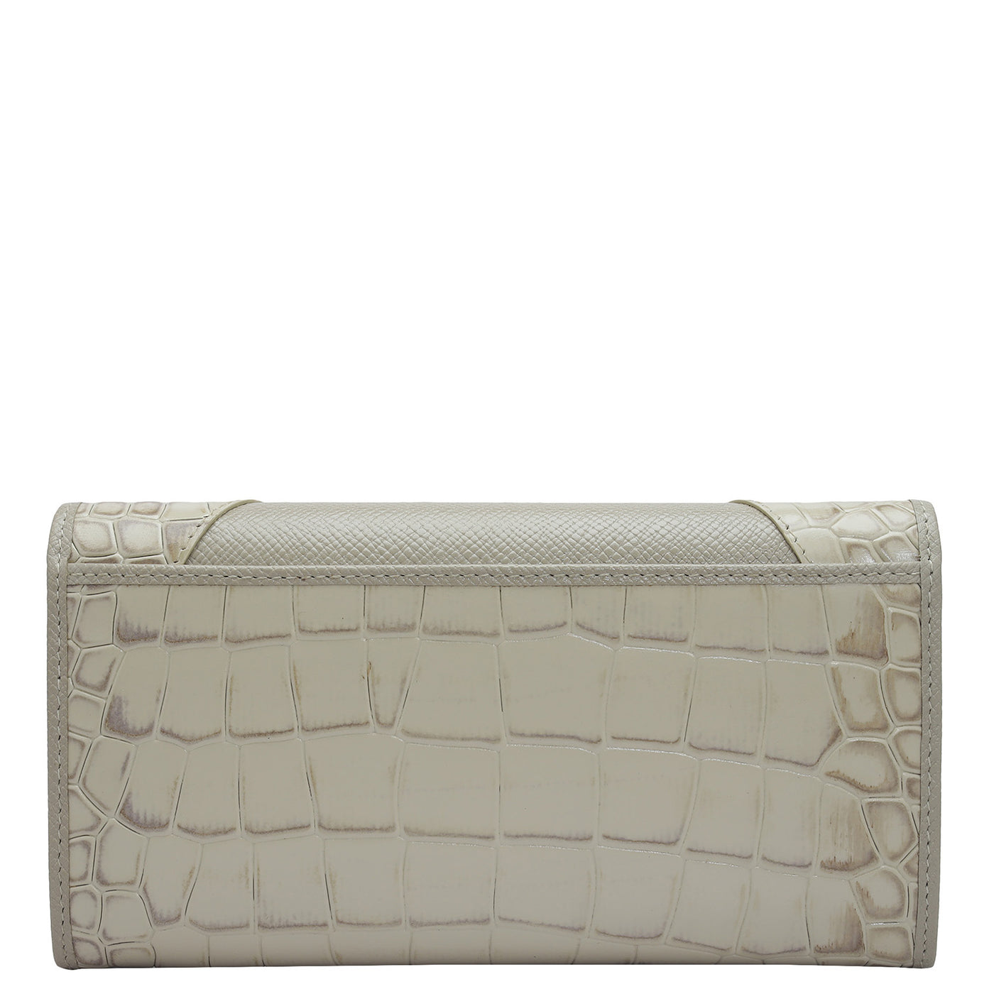 Croco Franzy Leather Ladies Wallet - Frost