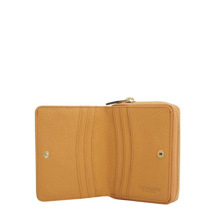 Canvas Wax Leather Ladies Wallet - Apricot Crush