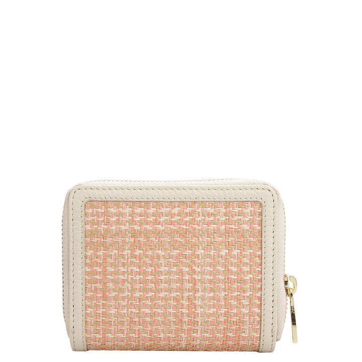 Canvas Wax Leather Ladies Wallet - Butter