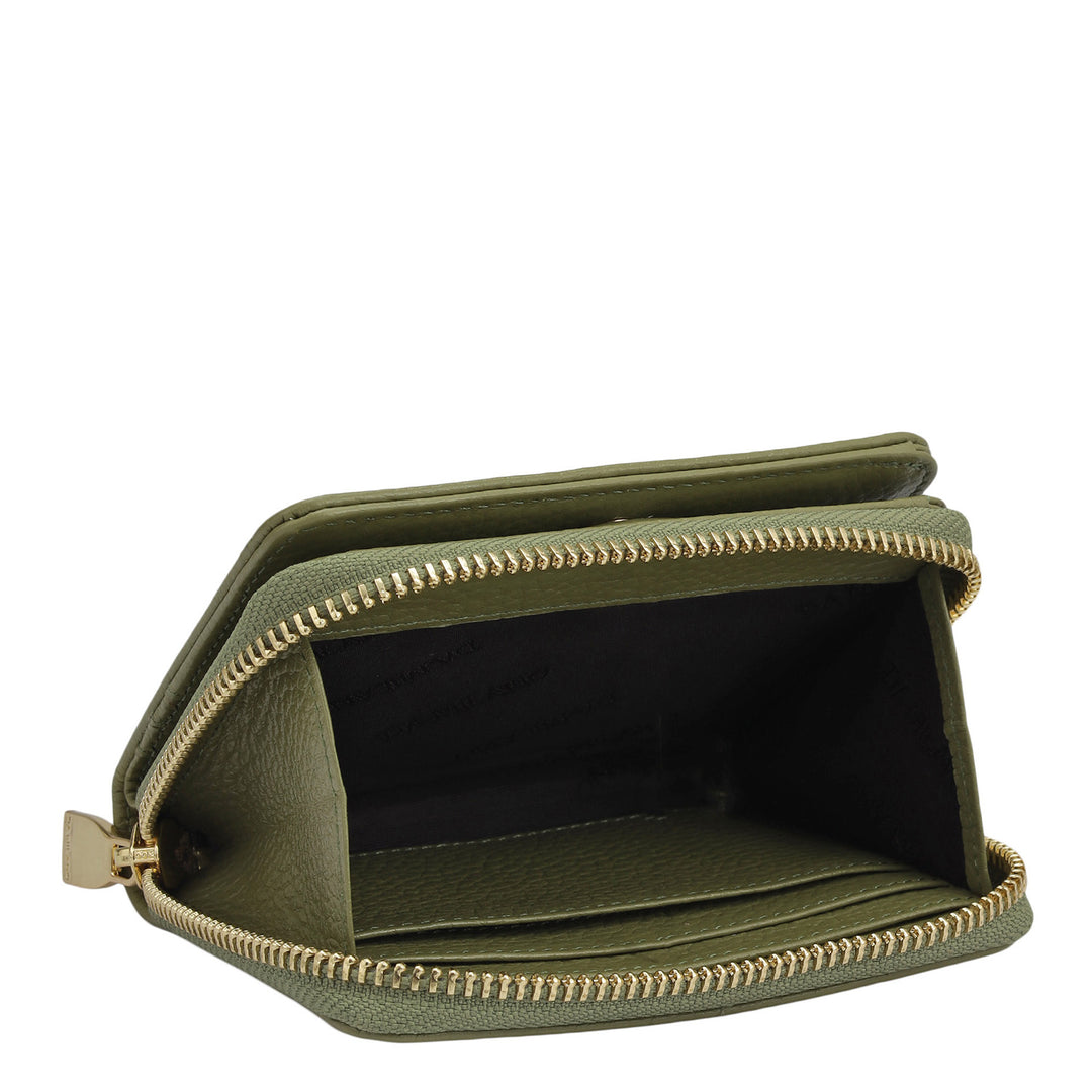 Wax Leather Ladies Wallet - Dove