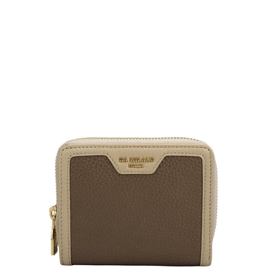 Wax Leather Ladies Wallet - Greyish Taupe