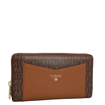 Monogram Plain Leather Ladies Wallet - Date