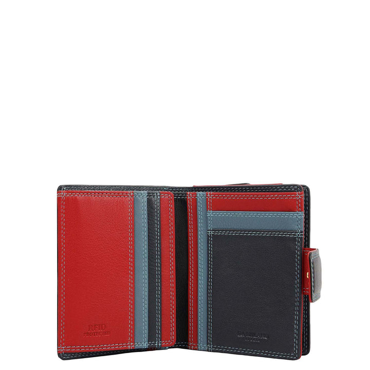 Plain Leather Ladies Wallet - Black