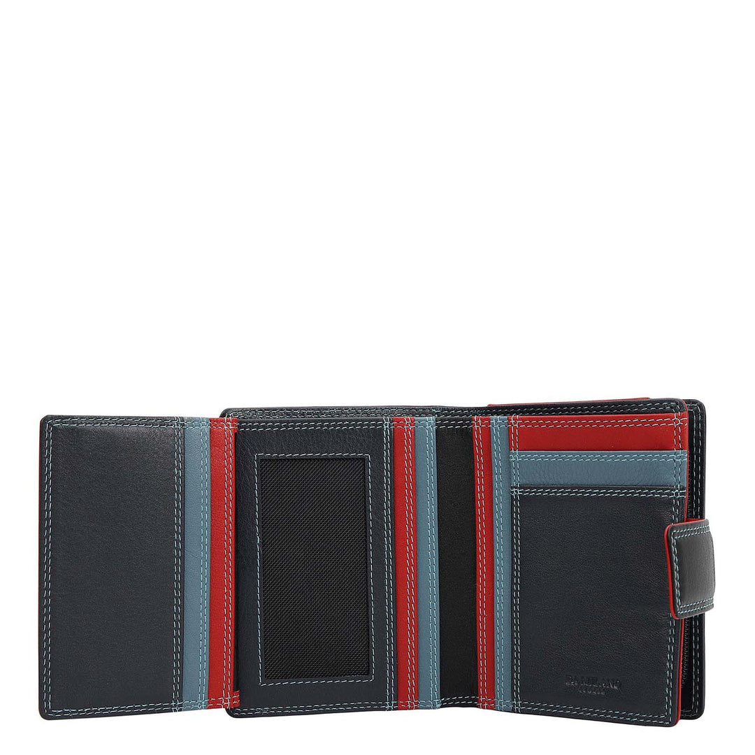 Plain Leather Ladies Wallet - Black