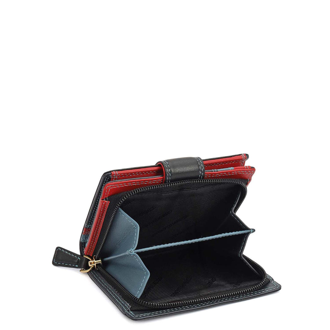 Plain Leather Ladies Wallet - Black