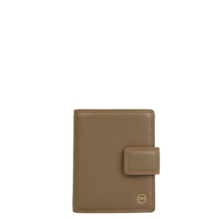Plain Leather Ladies Wallet - Greyish Taupe