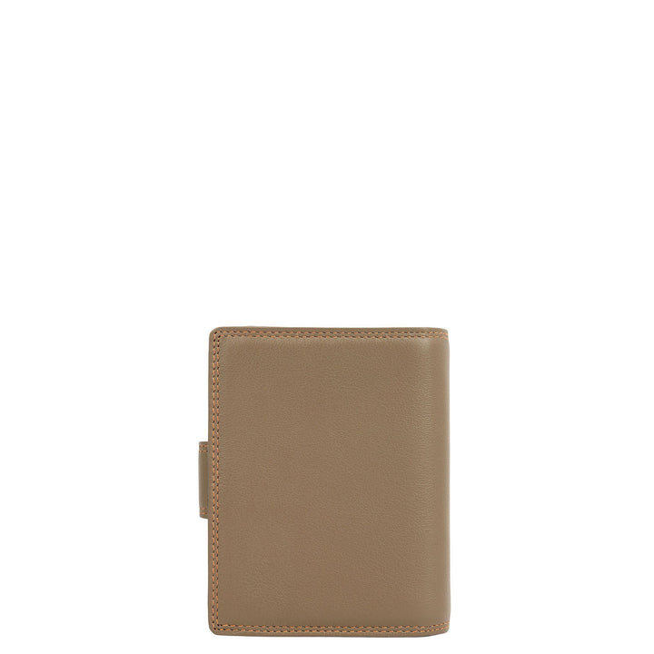 Plain Leather Ladies Wallet - Greyish Taupe