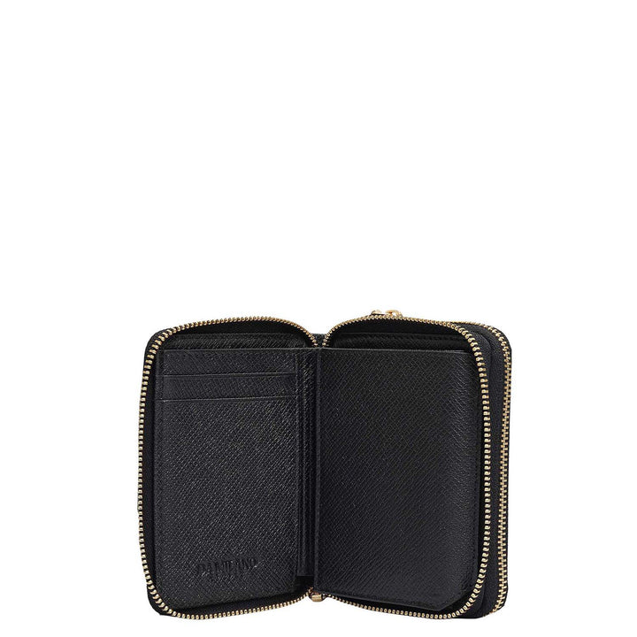 Croco Franzy Leather Ladies Wallet - Black