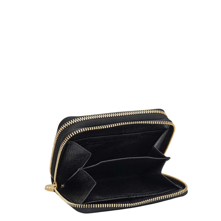 Croco Franzy Leather Ladies Wallet - Black