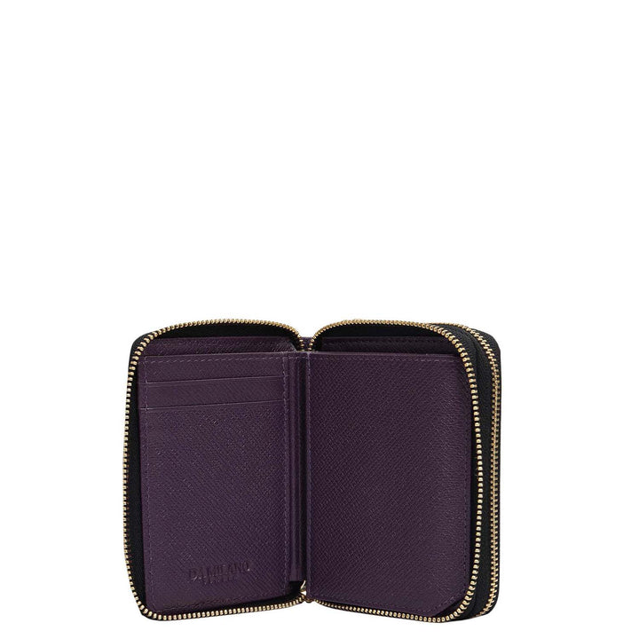 Croco Franzy Leather Ladies Wallet - Grapevine