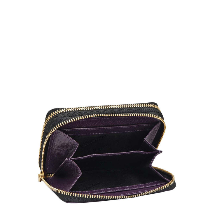 Croco Franzy Leather Ladies Wallet - Grapevine