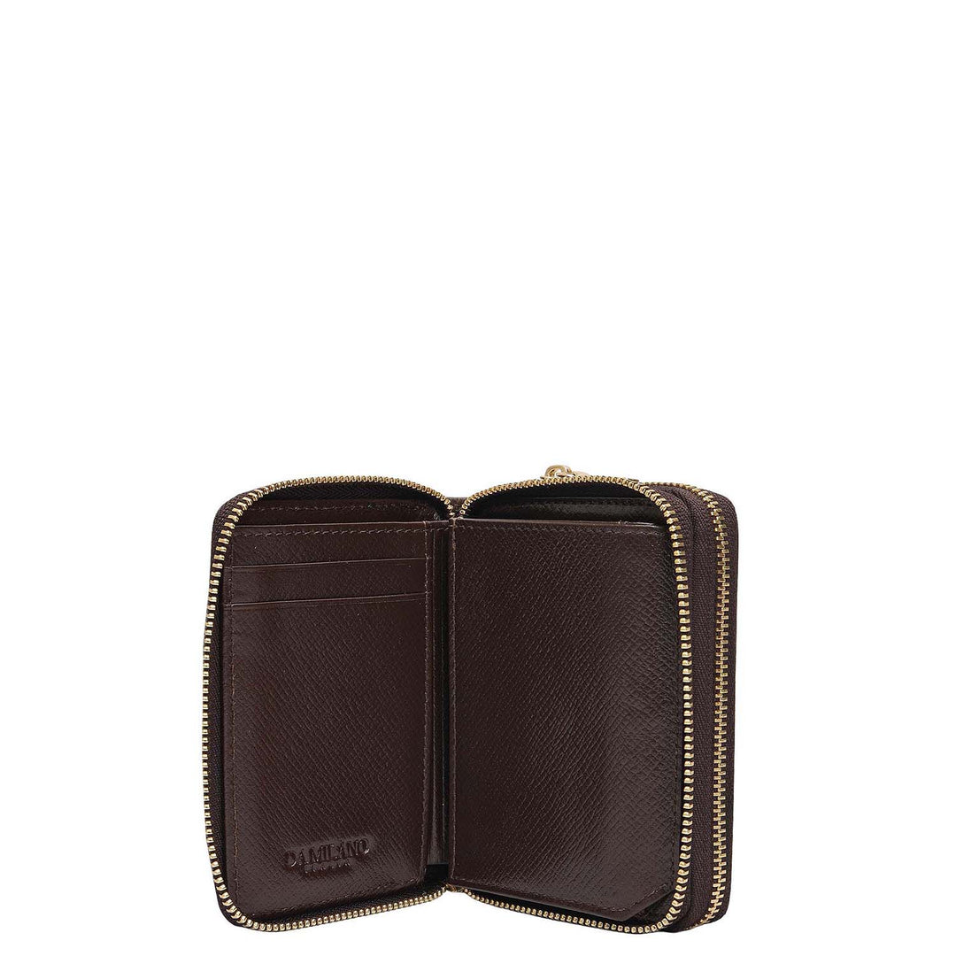 Croco Franzy Leather Ladies Wallet - Walnut