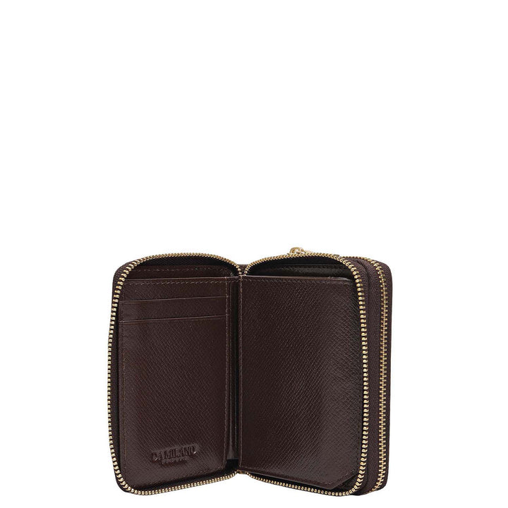 Croco Franzy Leather Ladies Wallet - Walnut