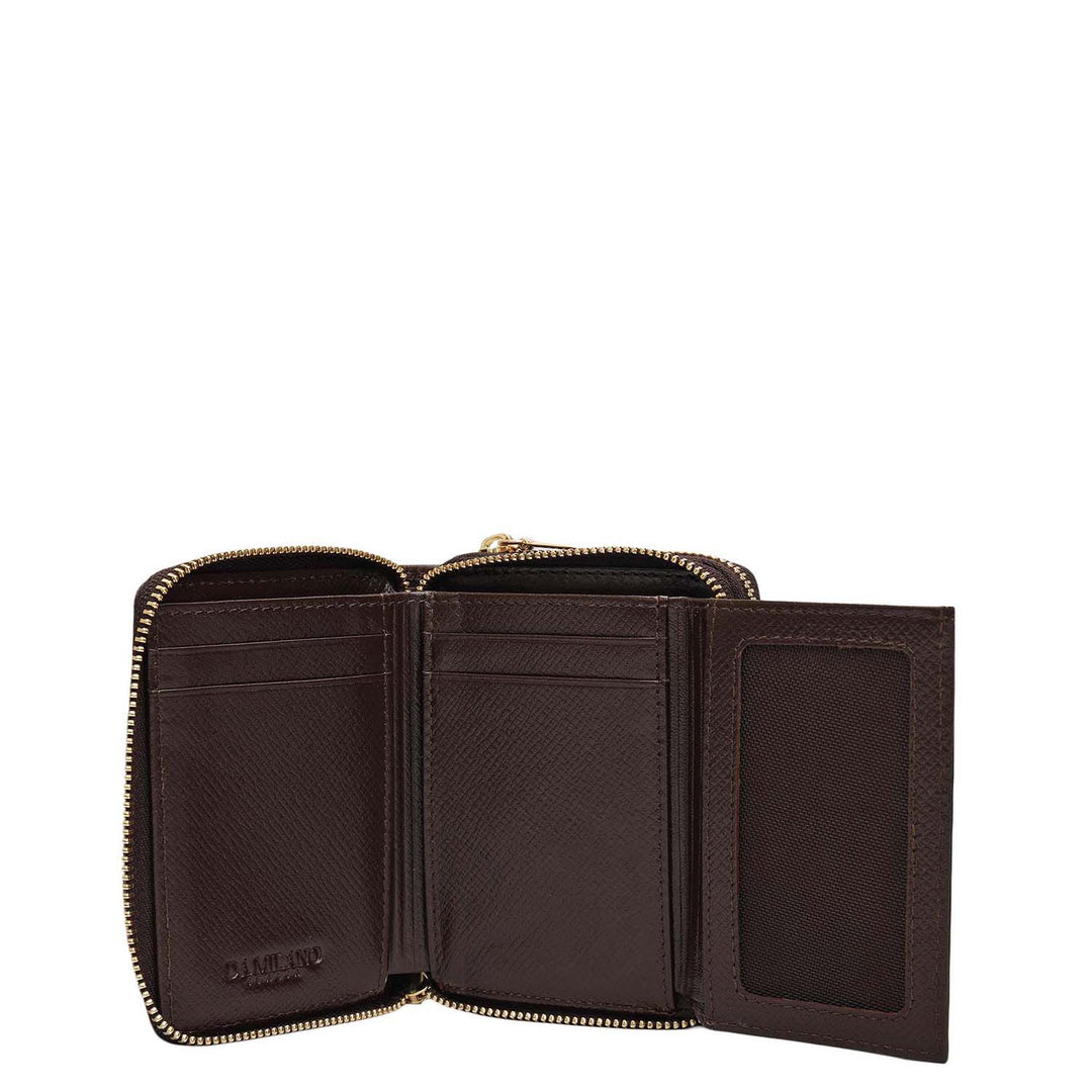 Croco Franzy Leather Ladies Wallet - Walnut