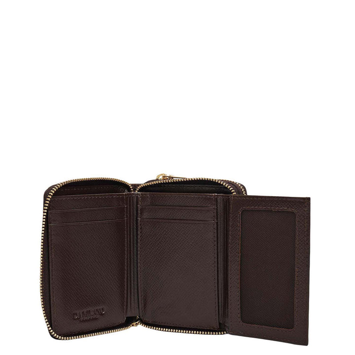 Croco Franzy Leather Ladies Wallet - Walnut