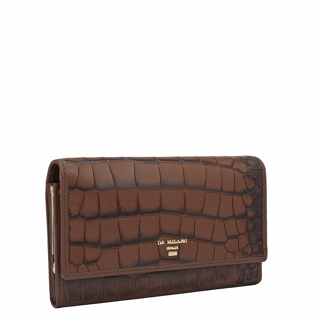 Croco Leather Ladies Wallet - Date