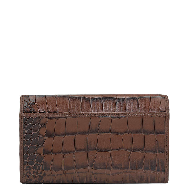 Croco Leather Ladies Wallet - Date