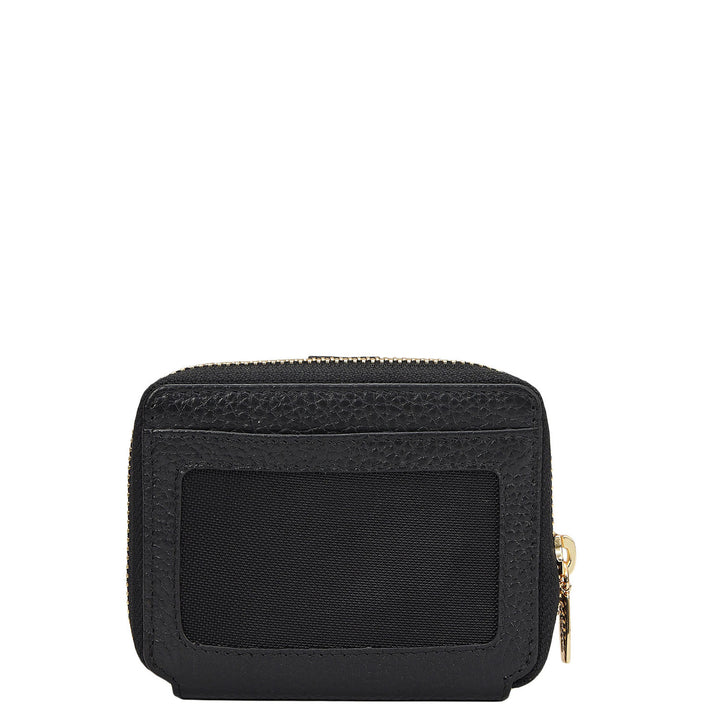 Wax Leather Ladies Wallet - Black