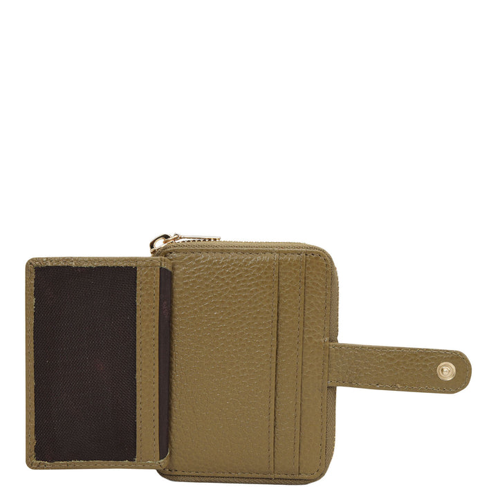 Wax Leather Ladies Wallet - Lime