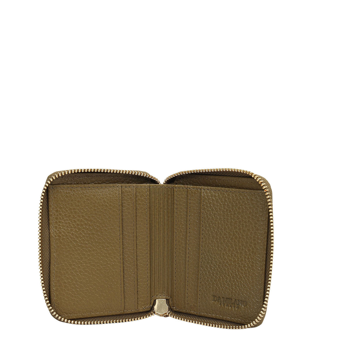 Wax Leather Ladies Wallet - Lime