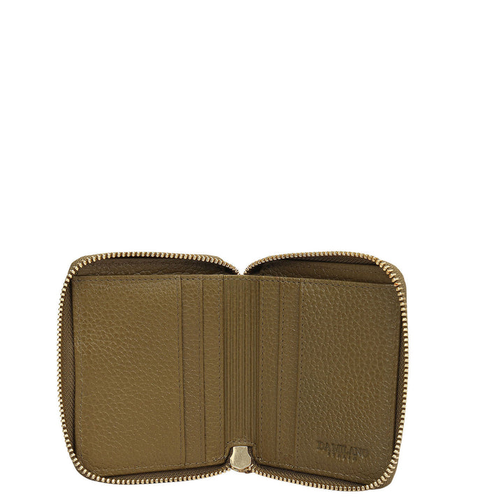 Wax Leather Ladies Wallet - Lime