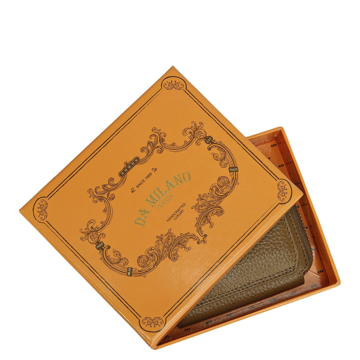 Wax Leather Ladies Wallet - Lime