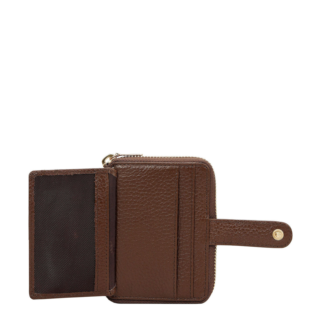 Wax Leather Ladies Wallet - Mocha
