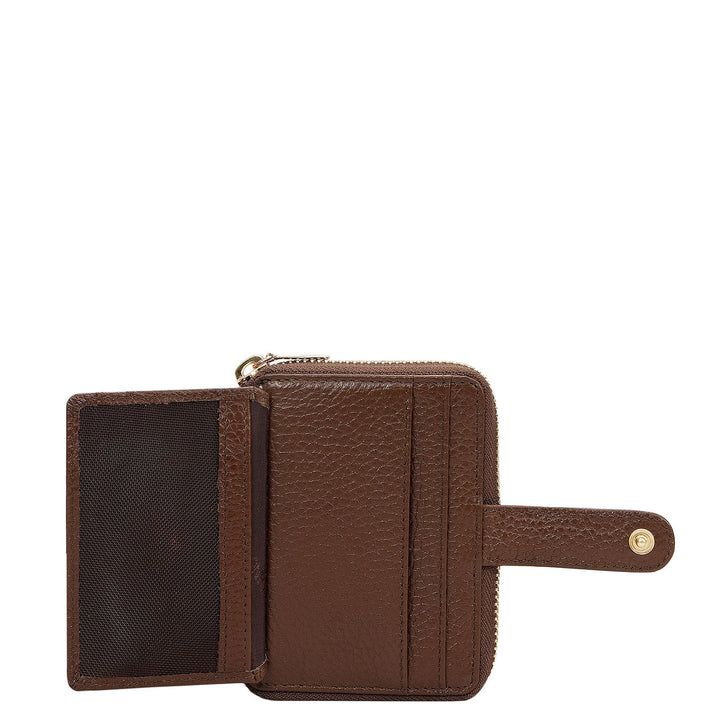 Wax Leather Ladies Wallet - Mocha