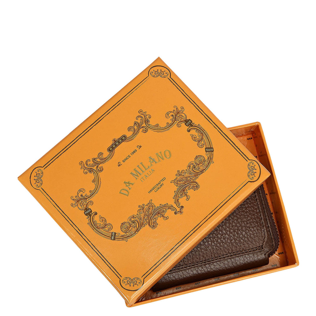 Wax Leather Ladies Wallet - Mocha
