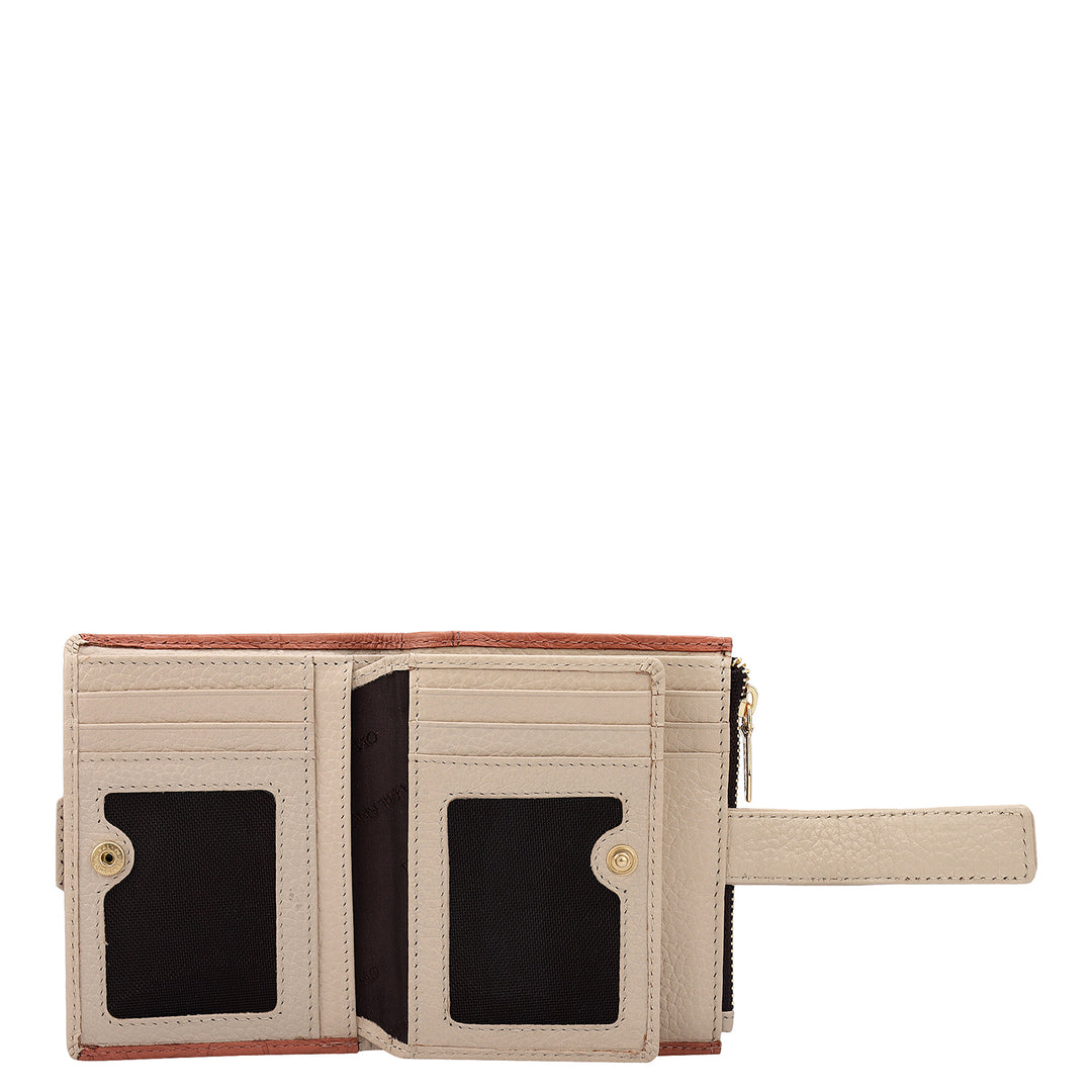 Monogram Leather Ladies Wallet - Terracotta