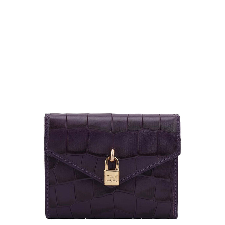Croco Leather Ladies Wallet - Grapevine