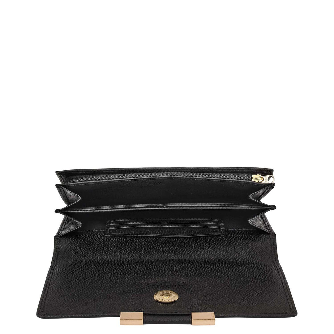 Franzy Leather Ladies Wallet - Black