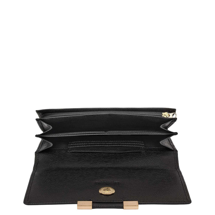 Franzy Leather Ladies Wallet - Black