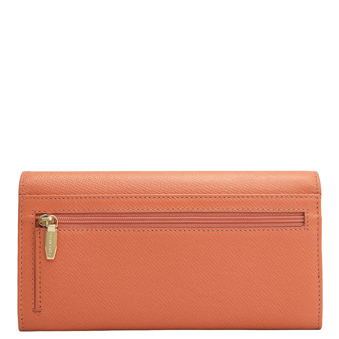 Franzy Leather Ladies Wallet - Salmon