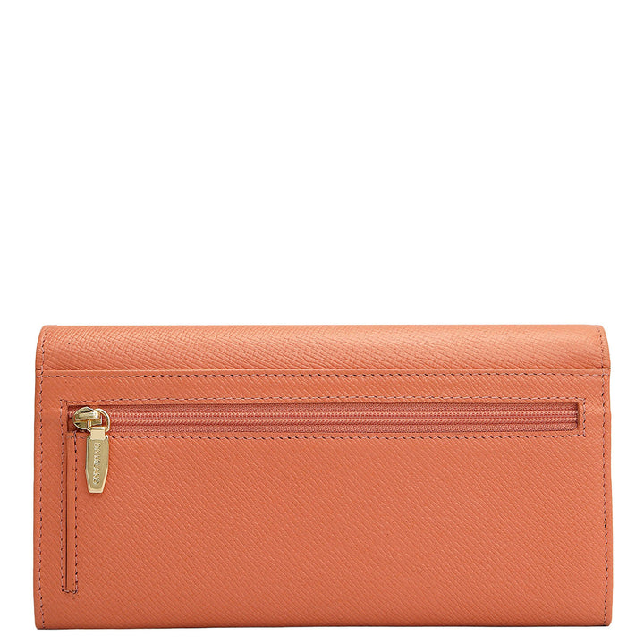 Franzy Leather Ladies Wallet - Salmon