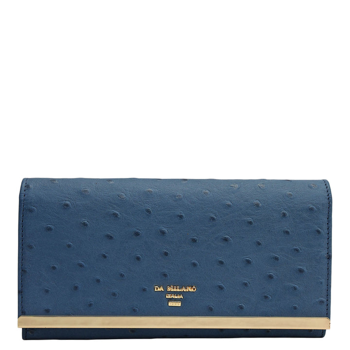 Ostrich Leather Ladies Wallet - Twilight