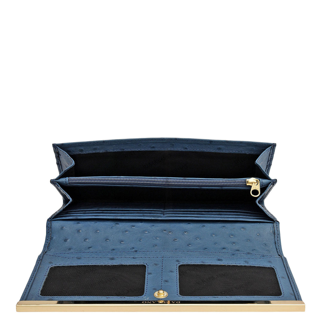 Ostrich Leather Ladies Wallet - Twilight