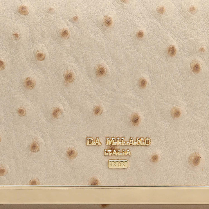 Ostrich Leather Ladies Wallet - Vanilla