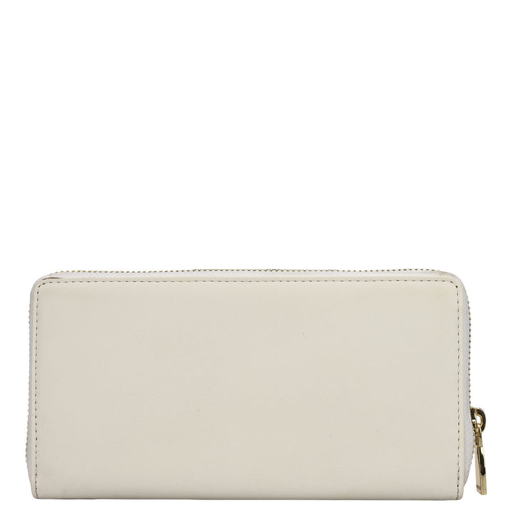 Plain Suede Leather Ladies Wallet - Pink & Off White