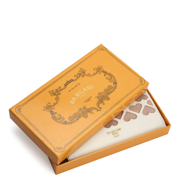 Plain Suede Leather Ladies Wallet - Pink & Off White