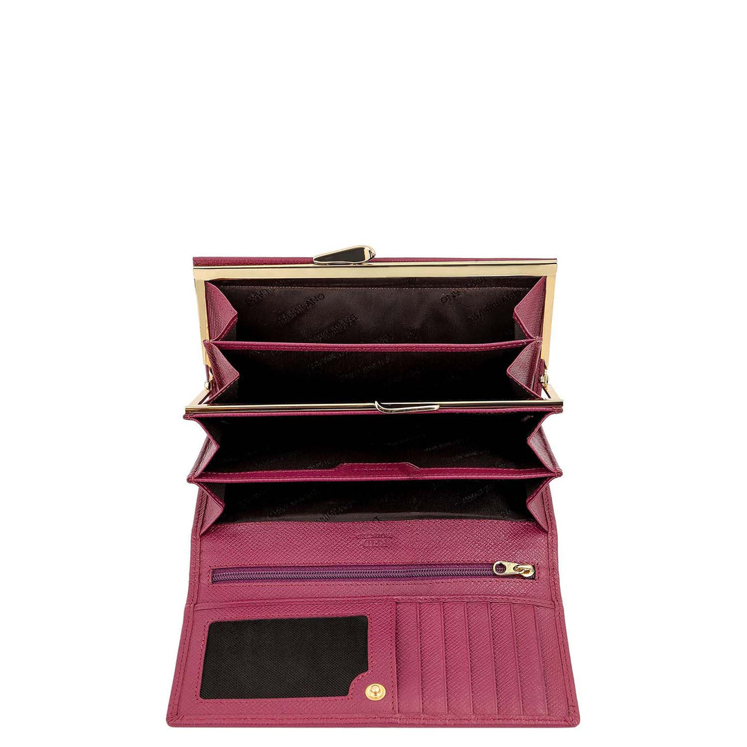 Croco-Texture Continental Wallet - Passion