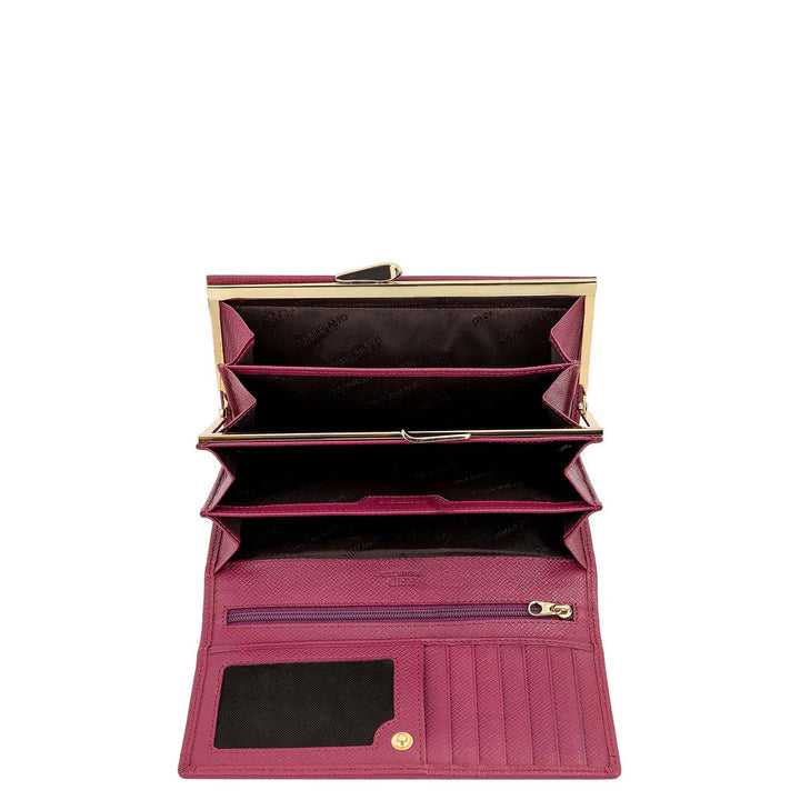 Croco-Texture Continental Wallet - Passion