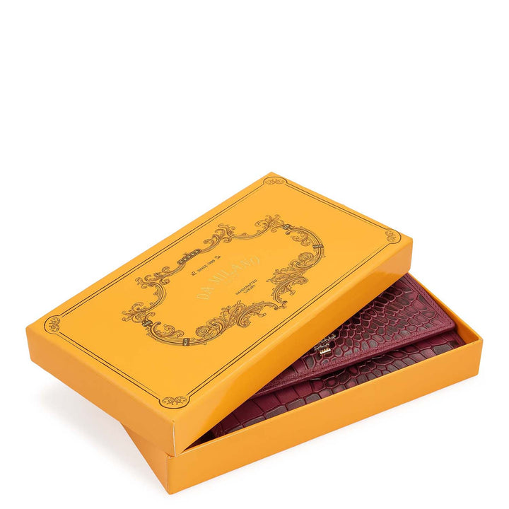 Croco-Texture Continental Wallet - Passion