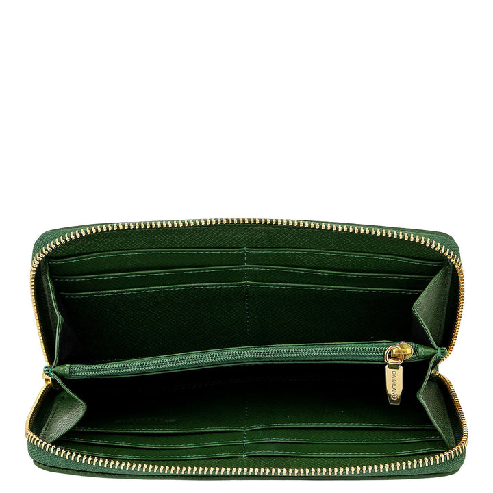 Croco Franzy Leather Women Wallet - Emerald Green