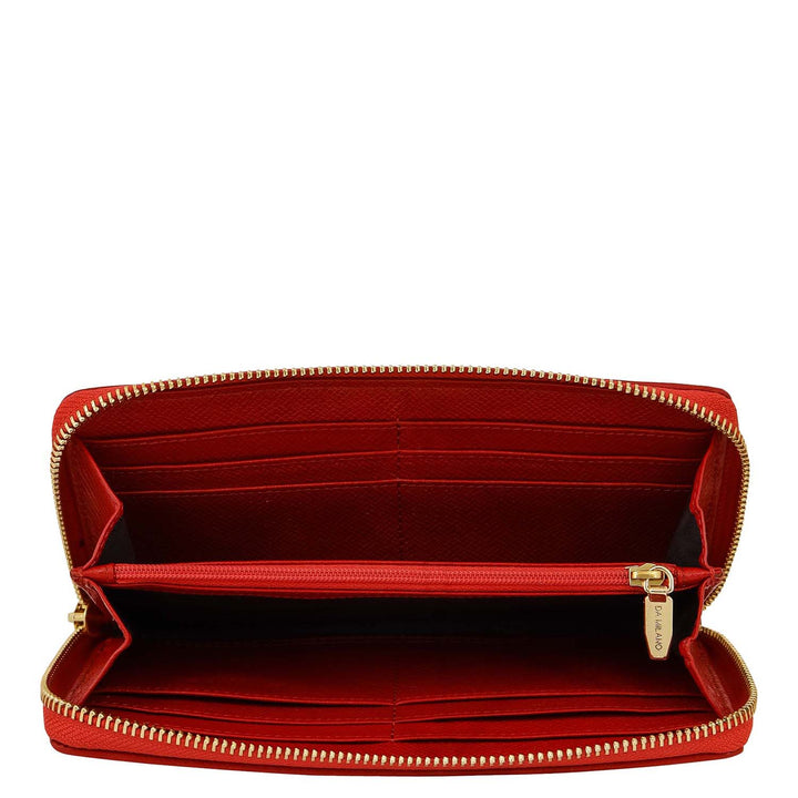 Croco-Texture Continental Wallet - Red