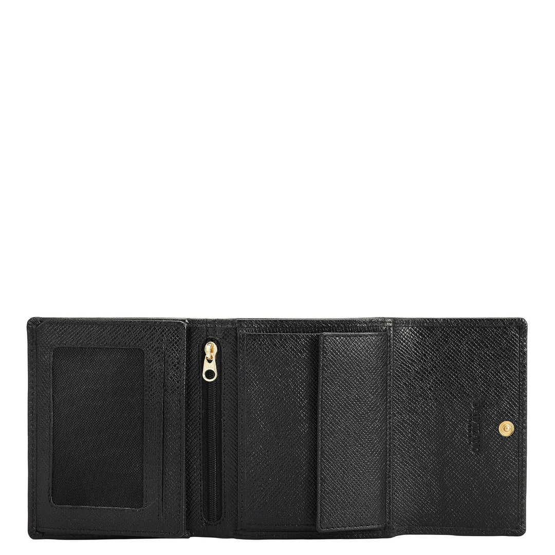 Croco Leather Ladies Wallet - Black