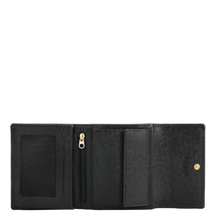 Croco Leather Ladies Wallet - Black
